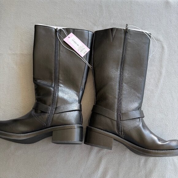 Women's Rebel Tall Moto Buckle Boots - Wild Fable Black 10 - Picture 7 of 13